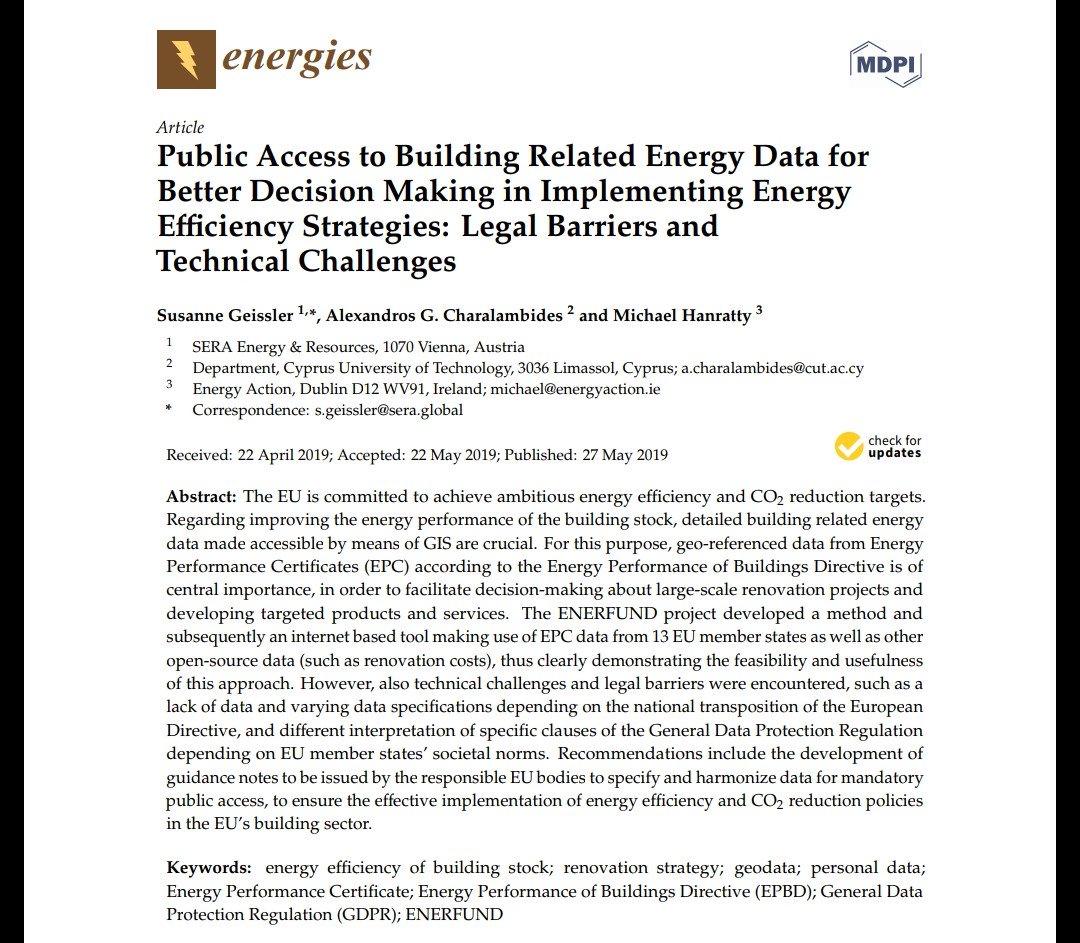 Is #building #energy #data governed by #GDPR? Outcomes and suggestions from the <a href="/EU_H2020/">Horizon 2020</a> <a href="/enerfund/">ENERFUND</a> project were included in this #openacess <a href="/energies_mdpi/">Energies MDPI</a> journal publication: mdpi.com/1996-1073/12/1… @AmDeCoster <a href="/EU_BUILDUP/">BUILD UP</a> @EU_EASME @EU_DataPortal <a href="/EU_Finance/">EU Finance 🇪🇺</a>