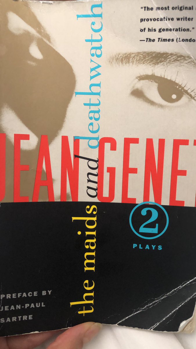 lifeofcyn's tweet photo. Oh you know, just some casual light #mondaymorning reading about two maids plotting to kill their mistress @YvetteCDeVito @GGCPlayers #actorslife #stagetrained #jeangenet https://t.co/q80Ke9UgXg