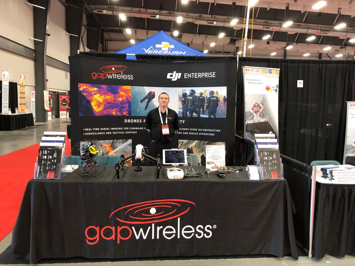 NWSnext's tweet photo. #GapWireless is at #AFCA2019! Come chat with Sam Poulos, UAV Pilot for Gap Wireless to learn more about #dronesforgood Booth #700! @AbChiefs #drones #UAVs #publicsafety #firefighting #searchandrescue #lawenforcement https://t.co/tHvVtK5Xm8