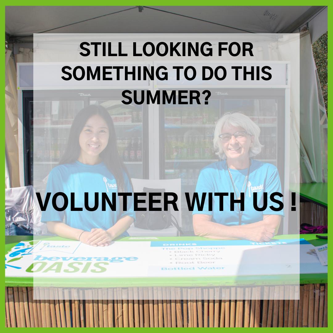 Are you looking for something to do this summer? Why not volunteer at one of Western Canada's largest food festival?!

To apply: tasteofedm.ca/volunteer