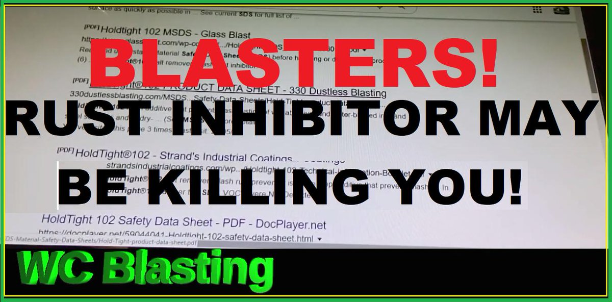 RUST INHIBITOR IS BAD FOR YOUR HEALTH!
We make the #sandblasting industry aware of potential risks they encounter. Please share this video link: youtube.com/watch?v=cDZwi9…

#DustlessBlasting #Abrasiveblasting #SodaBlasting #MediaBlasting #wcblasting #safetyfirst #yeg #yyc #wetblast