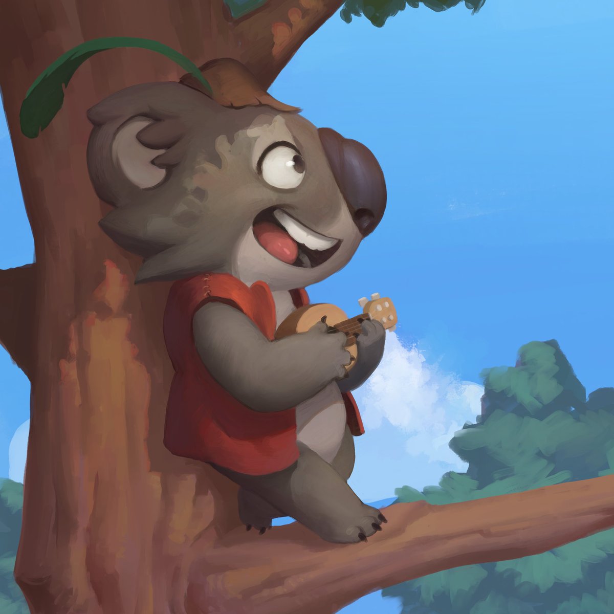 greniandorf's tweet photo. Quiero compartirles algo que estaré trabajando como un proyecto personal, voy a postear sobre esto durante la semana! solo ire adelantando que tiene que ver con videojuegos =D #koala #bard #fantasy #grenias #conceptart https://t.co/QAoGfETuav