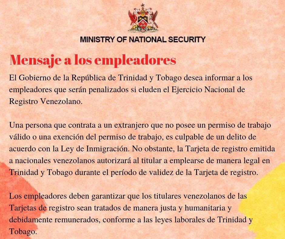 CarlosValero08's tweet photo. #27May #ATENCIÓN Acá dejó toda la información oficial sobre el proceso de registro migratorio especial para venezolanos en Trinidad y Tobago que inicia este #30May https://t.co/RYieh2W8b8