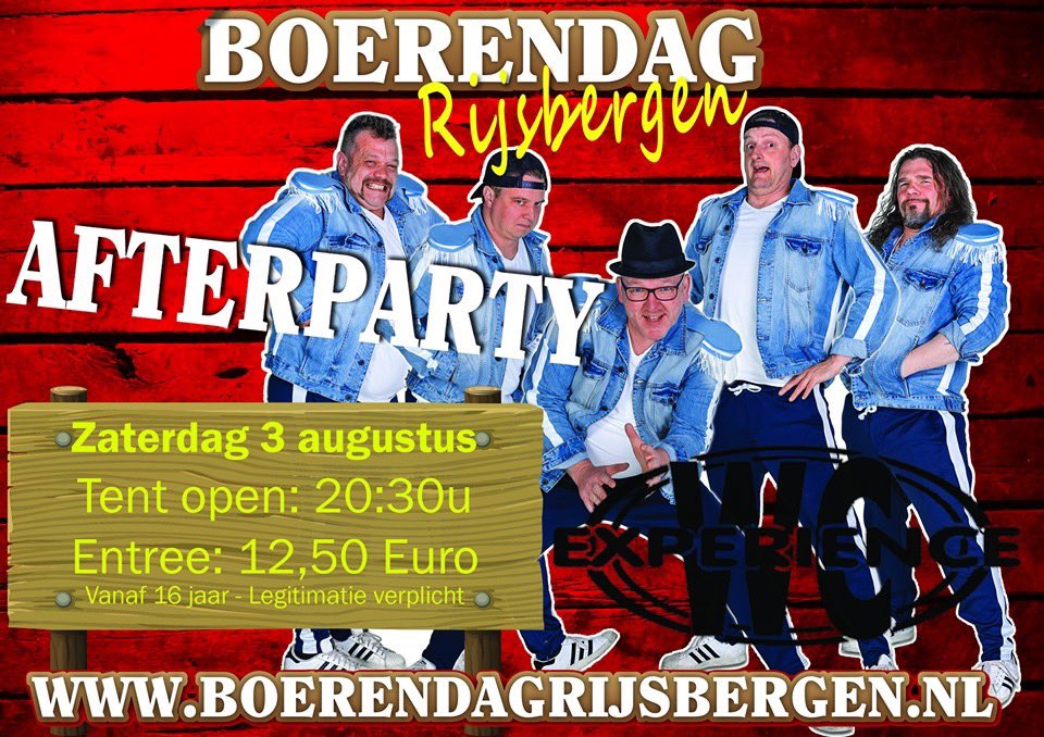 Dit jaar mag <a href="/WCEXP/">WC EXPERIENCE</a> de Boerendag Afterparty 2019 afsluiten! Ben erbij!
facebook.com/events/5492284…
