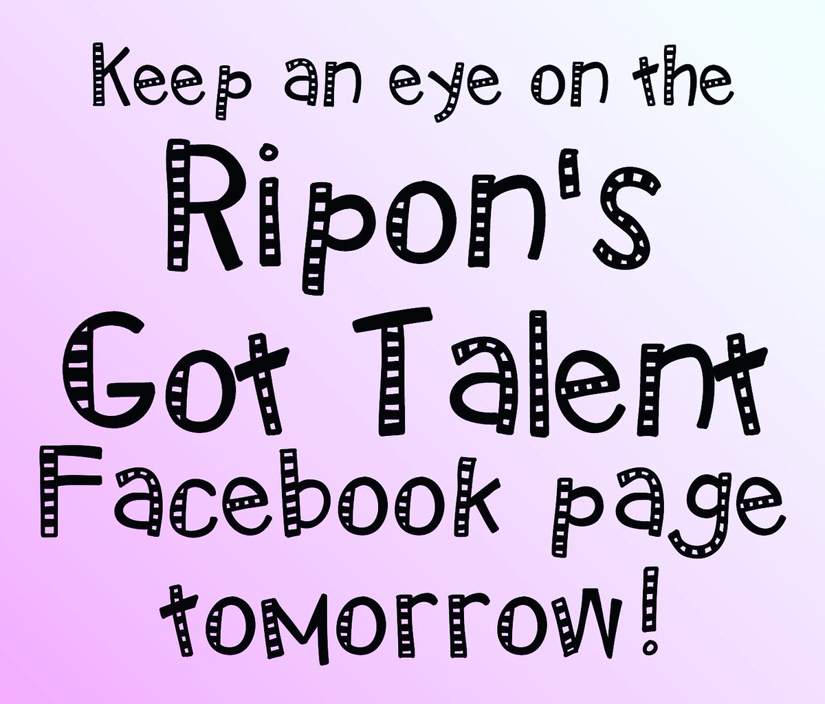 RiponsGotTalent's tweet photo. Keep an eye out on our Ripon's Got Talent Facebook page tomorrow from 5pm! 

Trust us you don't want to miss out! https://t.co/ycm7REToFr