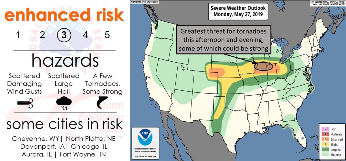 5/27 12:10 PM CDT: Severe storms are expected across the Midwest