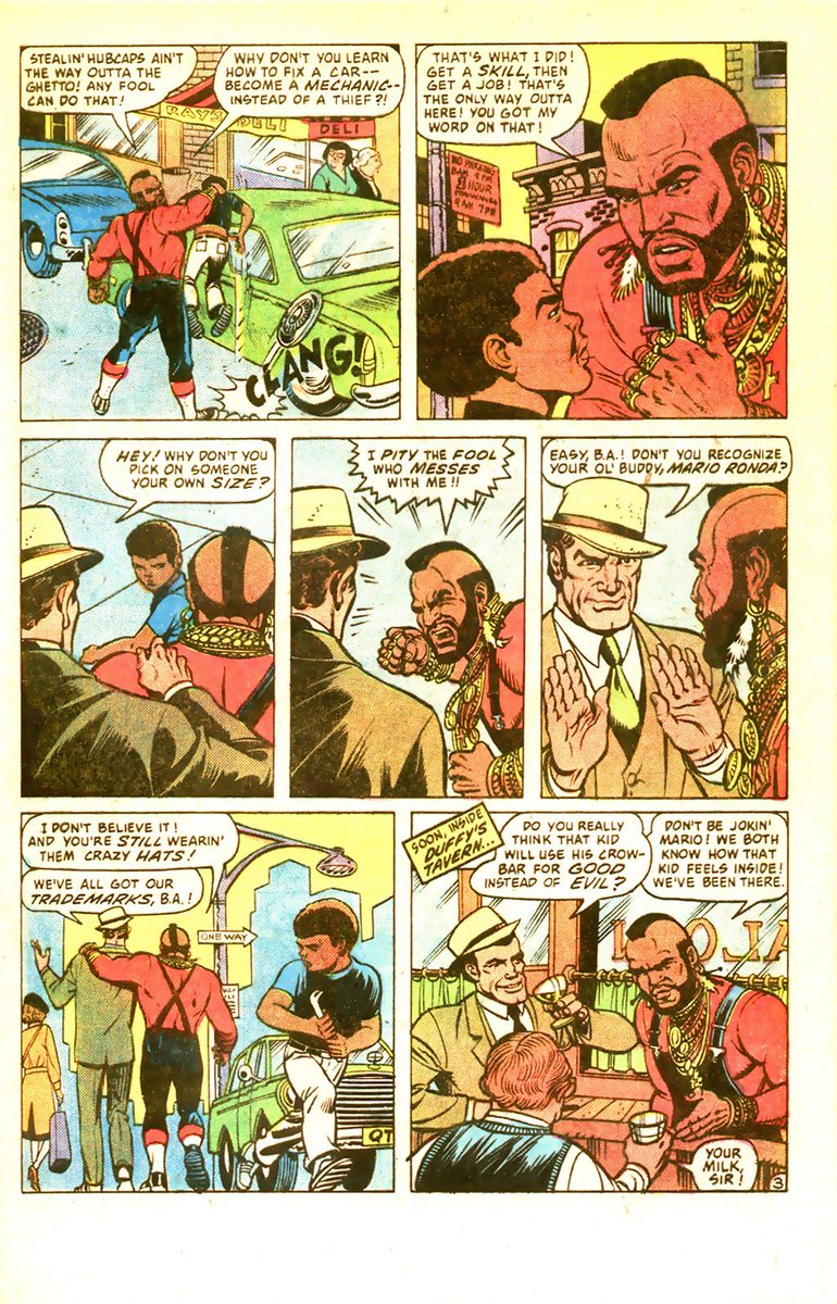 rackso2010's tweet photo. Quién tuvo su infancia en los 80 y no se acuerda del Equipo-A? Nadie. Templeton Peck (Fénix), Loco Murdock, Hannibal Smith y M.A. nos acompañaron muchas sobremesas. En 1985 @Marvel lanzó el cómic basado en la serie de cortísima duración (3 números) #ATeam #MrT #AfraidOfFlying https://t.co/dU5CDY5zwy