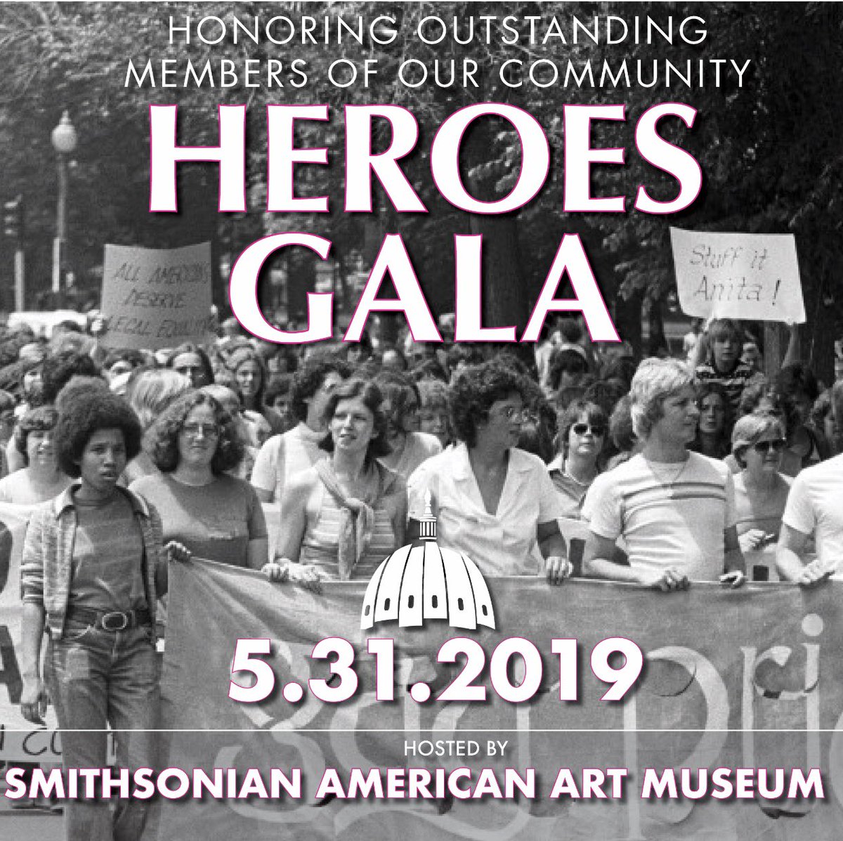 CapitalPrideDC's tweet photo. Tag two people and retweet to be entered for two tickets to Heroes Gala &amp; Countdown Party! Winner announced Thursday! @BYQueer @BYT @americanart #shhhout #pastpresentproud #capitalpridedc https://t.co/jJAugT7WWD