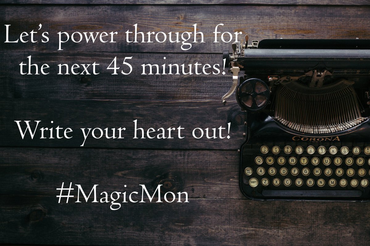 WordMagicChat's tweet photo. All right #MagicMon, let’s really get down to business! Here’s our 45-minute sprint! Go write all of the words you can, and we’ll see you back here at :50!
#WritingCommunity #writing #sprintmagic https://t.co/KEb0F35vSf