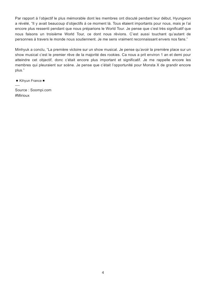 kihyunfrancefan's tweet photo. // [27.05.2019] //

Article de @Soompi dans lequel les Monsta X parlent de leur 4ème anniversaire de début et de leurs objectifs.

----
Source : https://t.co/95QPhduNMJ
#Mirioux https://t.co/5XivqKcx8n