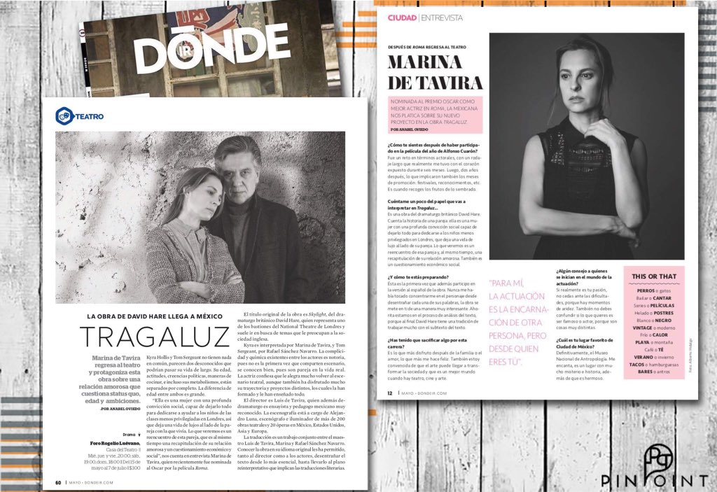 PinPoint_Com's tweet photo. #PinPointEditorial
“La obra de David Hare llega a México #Tragaluz. @MarDeTavira regresa al teatro y protagoniza esta obra sobre una relación amorosa que cuestiona status quo, edad y ambiciones” En esta edición de @DONDEIRweb
En @LaCasadelTeatro de martes a domingo.
#PinPoint https://t.co/SJZ91qt1n0