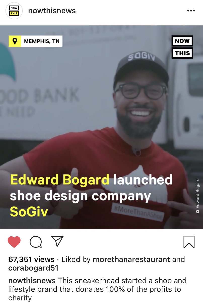 EdwardBogard's tweet photo. When you’re randomly scrolling through IG &amp; noticed that you’re trending on @nowthisnews ! ☝️ Thanks for the love! 🙏 @SoGiv #ChangingTheWorldThroughAShoe 🌎 👟 @TheEllenShow @Oprah @OWNTV @NBCNews @NBCNightlyNews @CNN @CNNHeroes @WendyWilliams @TODAYshow @GMA @ABC @ABCWorldNews https://t.co/zWktFzsEqG