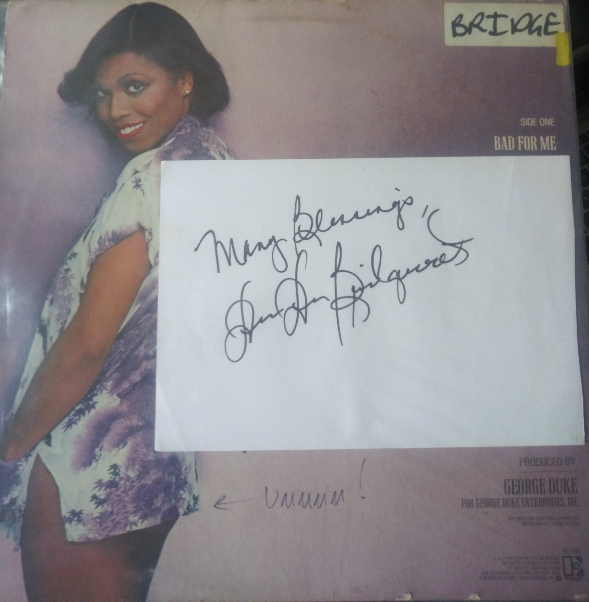 Happy Bday To Dee Dee Bridgewater thx for the Love & the note!!! Great times!!!   