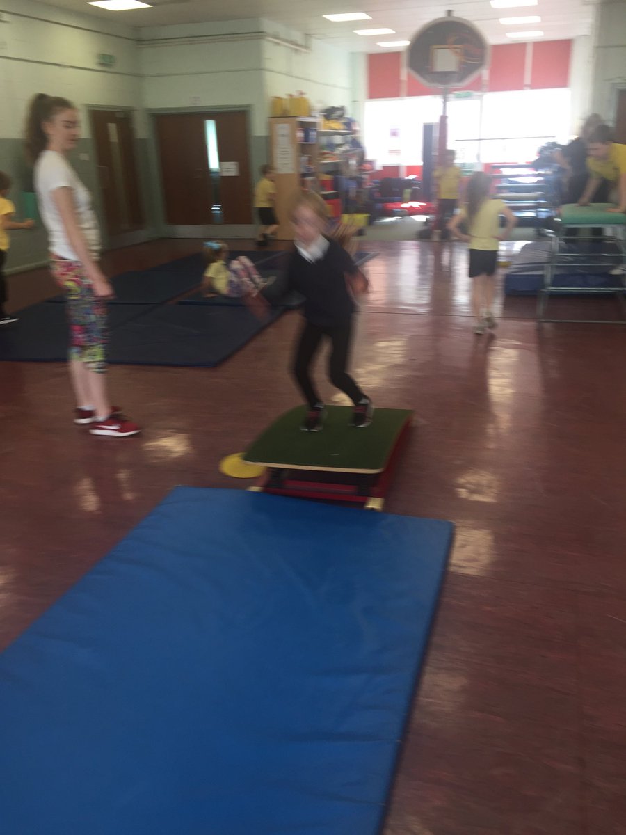 MissMostyn's tweet photo. Practising our jumping skills with the gymnastics instructor for Heath and Wellbeing Day. https://t.co/PSSh1Docje