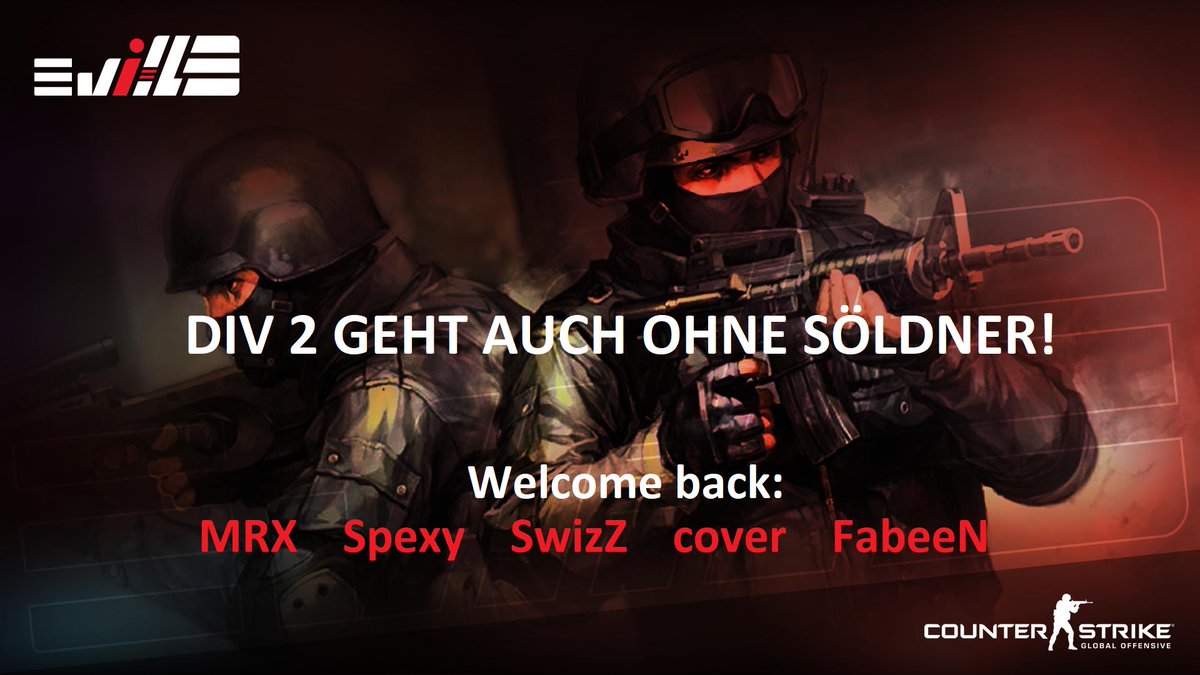Wir freuen uns sehr mit den alten Jungs die <a href="/99DAMAGEde/">99Damage</a>  Liga aufmischen zu dürfen.

Welcome back!

Spieler: @SwizZEric @yesitsmarix  @SpexyyyCSGO  <a href="/ImFaben/">FabeeN</a>  und ganz neu dabei: @covercsgo  

News: bit.ly/2MmhWqe
