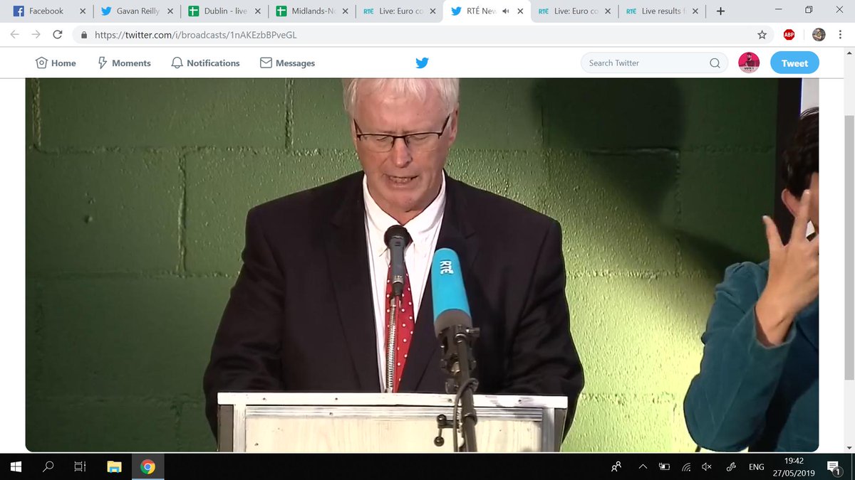 MichealKelliher's tweet photo. Got to love @rtenews 🙃#Deaf community campaigned against @rte cynical attitude against our language, #IrishSignLanguage and asked them to include ISL whenever interpreters are at televised events. Can you find ISL interpreter? She is on the right, off the screen! #StopHidingISL https://t.co/kuuDrRoG9N