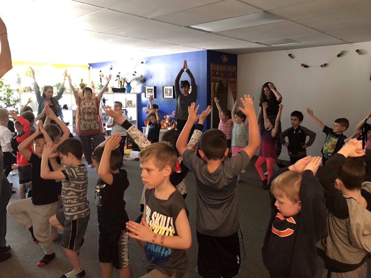 Grade1Morris's tweet photo. Another fun walking trip! This time to a yoga studio. Thanks to Prema Kerrie for teaching us about yoga. Thanks to our parent volunteers for coming along! #caveoftheheartyogastudio https://t.co/I2HPOEmX7Y