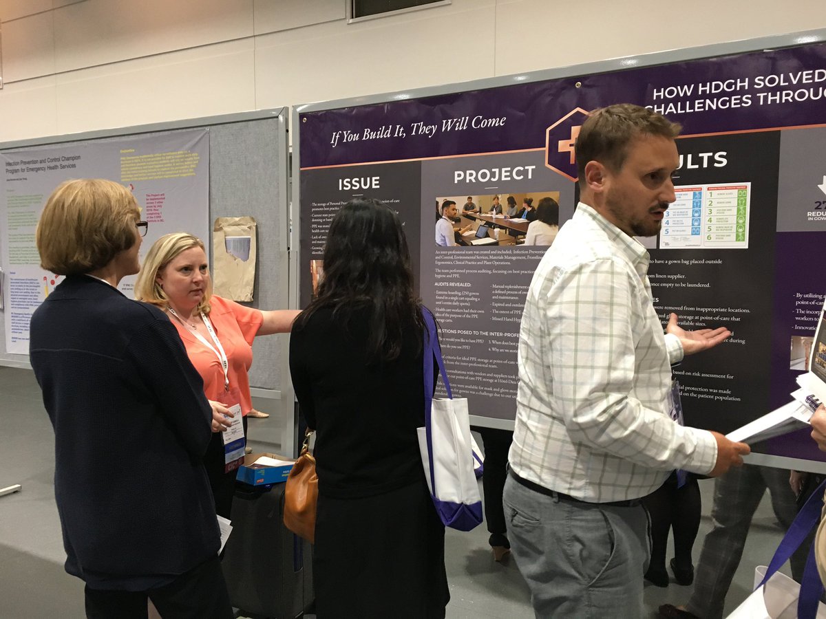 swoIPAC's tweet photo. Lindsay and Ray from Hotel Dieu Grace presenting their fantastic poster about Solving PPE Challenges through Innovation  #IFICIPAC2019 @IPACCanada @thelinds83 https://t.co/uMyvrho0Lr