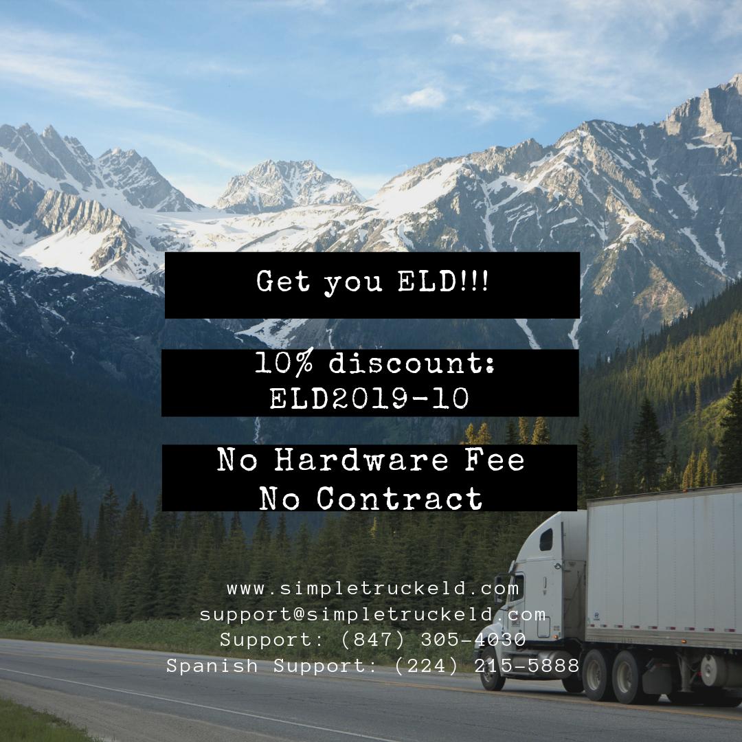 SimpleTruckELD's tweet image. Get your ELD at simpletruckeld.com !!!

#ELD #ElectronicLoggingDevice #ELDMandate #HOS #FMCSACertified #FMCSACompliance #FMCSA #Logs #ELogs #Truckers #Truck #TruckDriver #Camioneros #Camiones