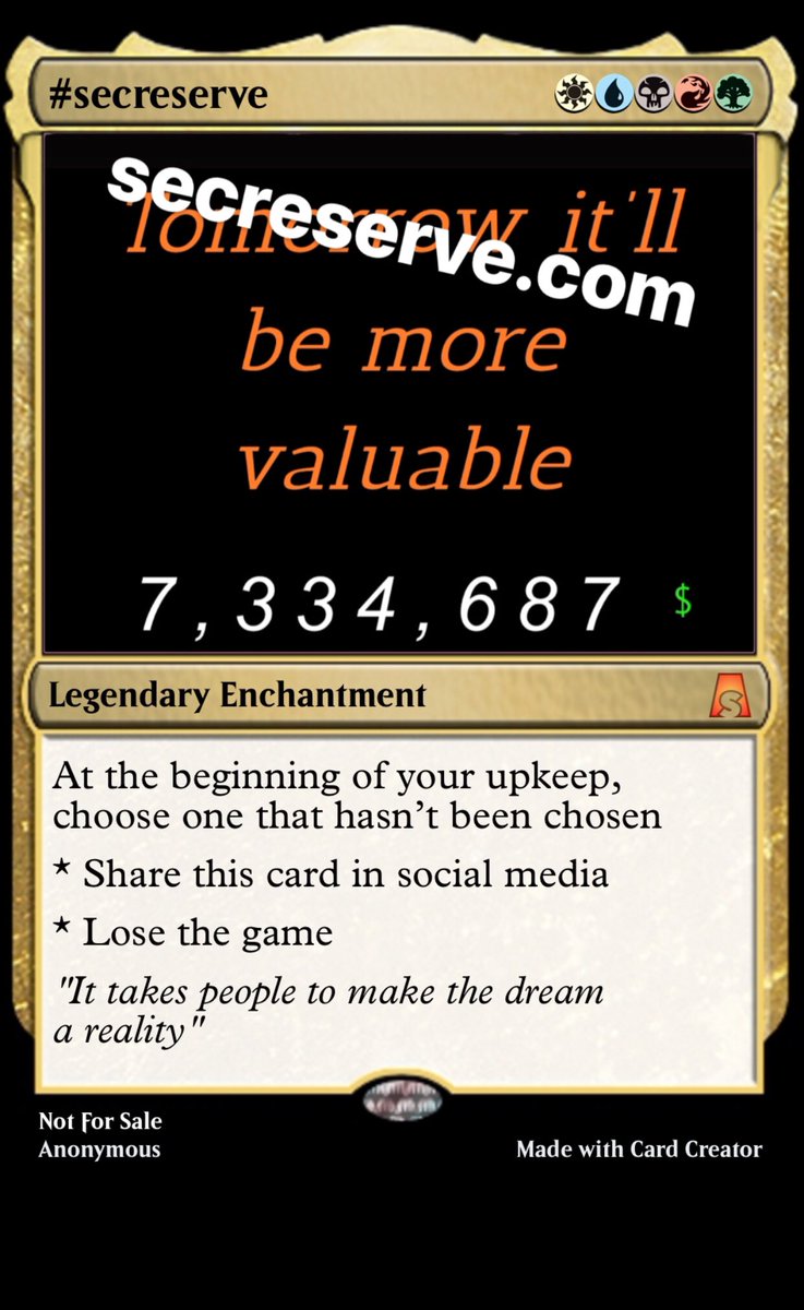 secreserve1's tweet photo. It’ll come true, impossible not to do😎 #MondayMotivation #mtg #MagicTheGathering https://t.co/Z2hr7AHjjj