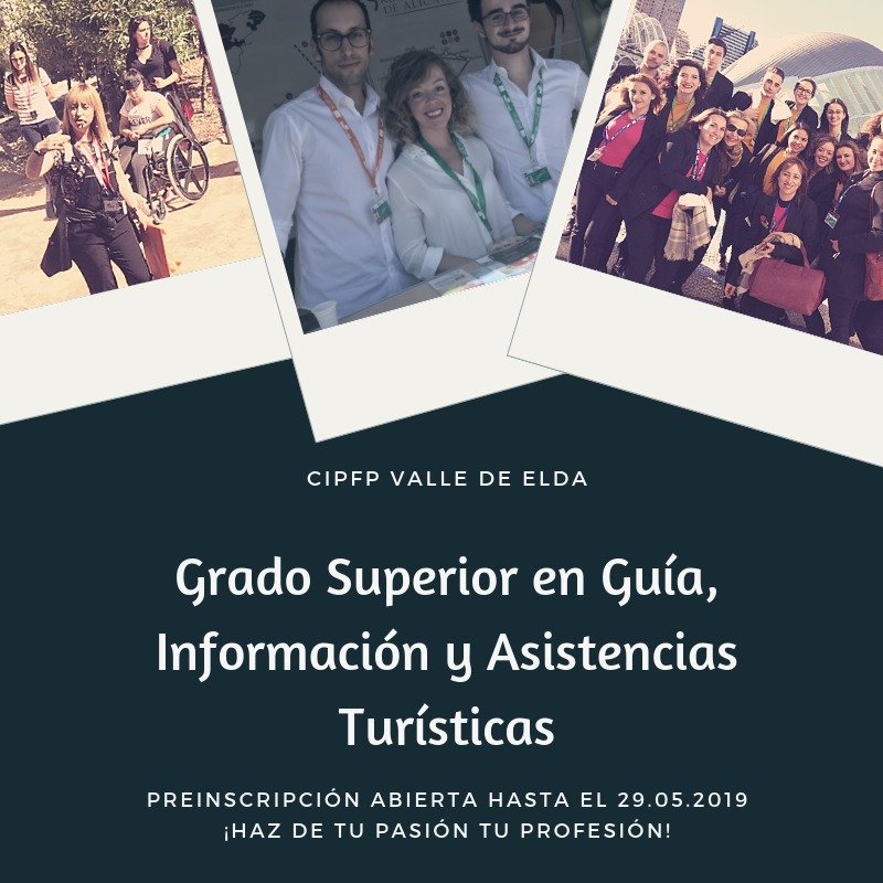 Desarrolla tu futuro en el mundo del turismo!!!!
Preinscríbete en nuestro centro hasta el 29 de mayo.

No pierdas la oportunidad de trabajar en una de las principales industrias de nuestra comunidad y nuestro país