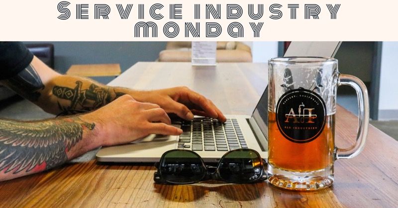 Every Monday in the Ale Industries taproom we serve $4 drafts pour on all of our beers! Bring in your growlers for 20% off fills! (Service Industry workers get additional discounts because we all know y'all are the backbone of society!)

Mondays 4p-10p