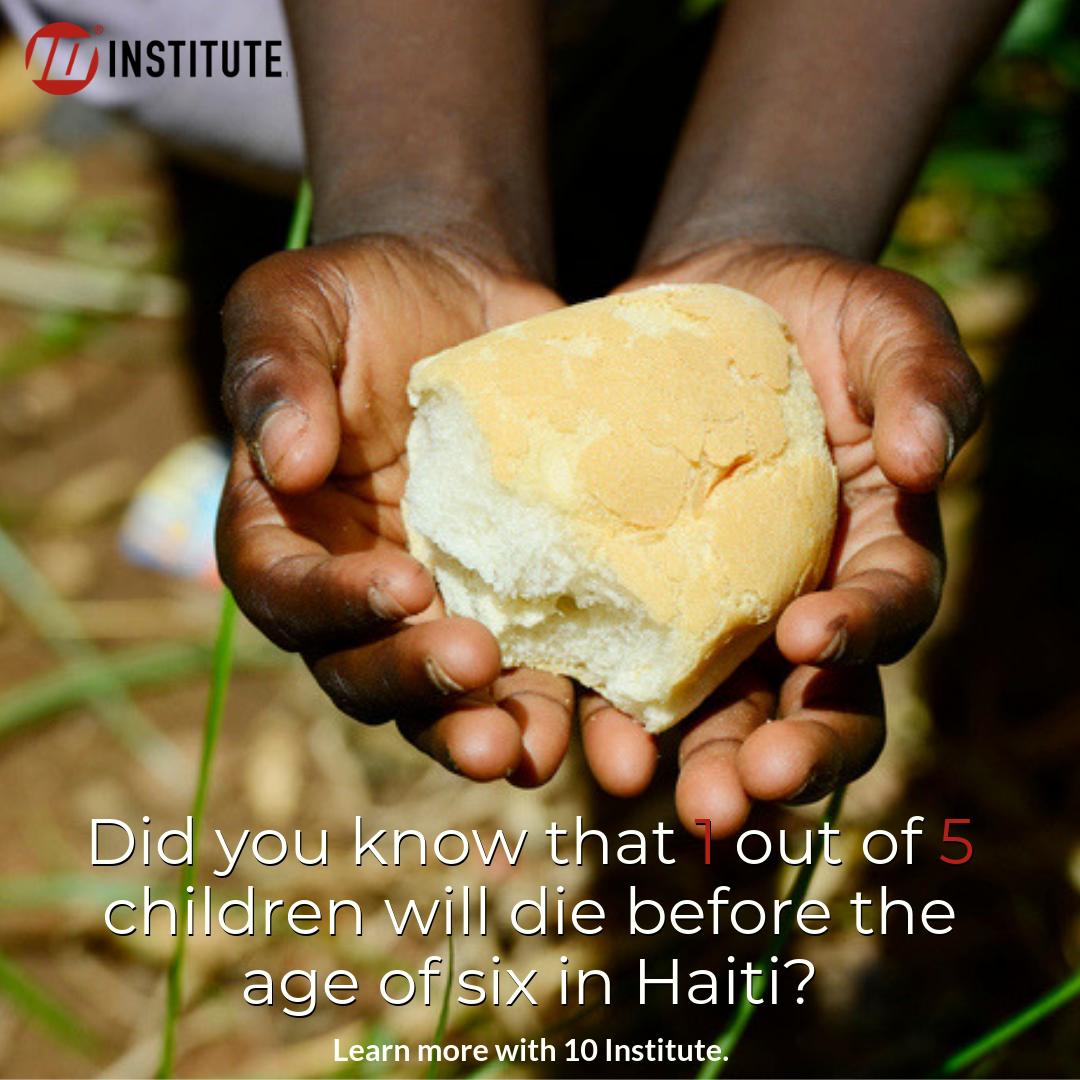 TenInstitute's tweet photo. Did you know that 1 out of 5 children will die before the age of six in Haiti? Find out how you can join 10 Institute to support families in Haiti today. https://t.co/ySspvNJaZO #teninstitute #schoolsforhaiti #educationfirst #educationsystem #donatetoday https://t.co/77VJhpmdJa