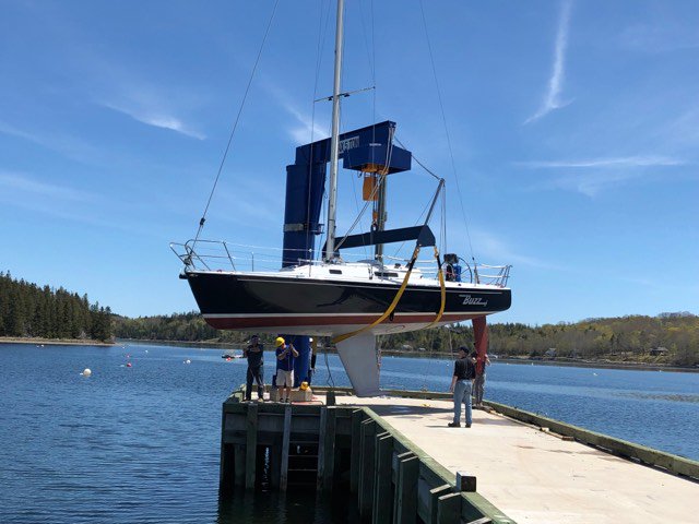 CdnYachting's tweet photo. Thank you to Barry Eisner for sharing the launch of this beauty he calls "Buzz" in Lunenburg, Nova Scotia!  "Buzz" was lowered in gently and is ready to go!
Share your photos my messaging us!
#canadianyachting #boatingindustrycanada #lunenburg #novascotia #boating #yayspring https://t.co/4wlFsCfao9