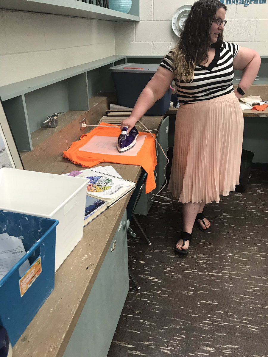 l_burym's tweet image. First orange t-shirt for art class/business club being made. Excited to see where this venture will take our students #mpscpssd #teachermodeling @MrsSirois #engagement #reconsiliationpssd