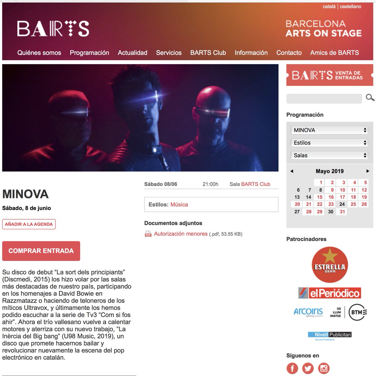 minovamusica's tweet photo. Ja teniu l'entrada??? Correu que s'acaben!!! #synthwave #retrowave #electropop #electronicmusic #catalanmusic #dreampop #vaporwave #indiemusic #newwave #welove80 #synthetitzers #sciencefiction #performance
#newalbum #techno #technopop #u98music #notyourmanagers https://t.co/FCyGw6ASvT