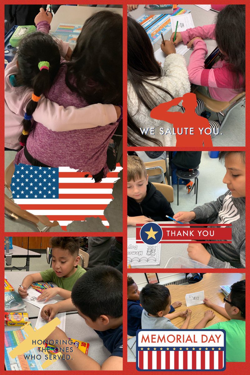 kcmgd31's tweet photo. For #MemorialDay2019 our @ccsd21field 4ths and their 1st grd buddies learned from @brainpop about the meaning of Memorial Day. We continually thank all who have served and given their life for our freedom and safety. #fieldkindness #21Learns #NeverForget #HonortheFallen https://t.co/iwsN7hCdf8