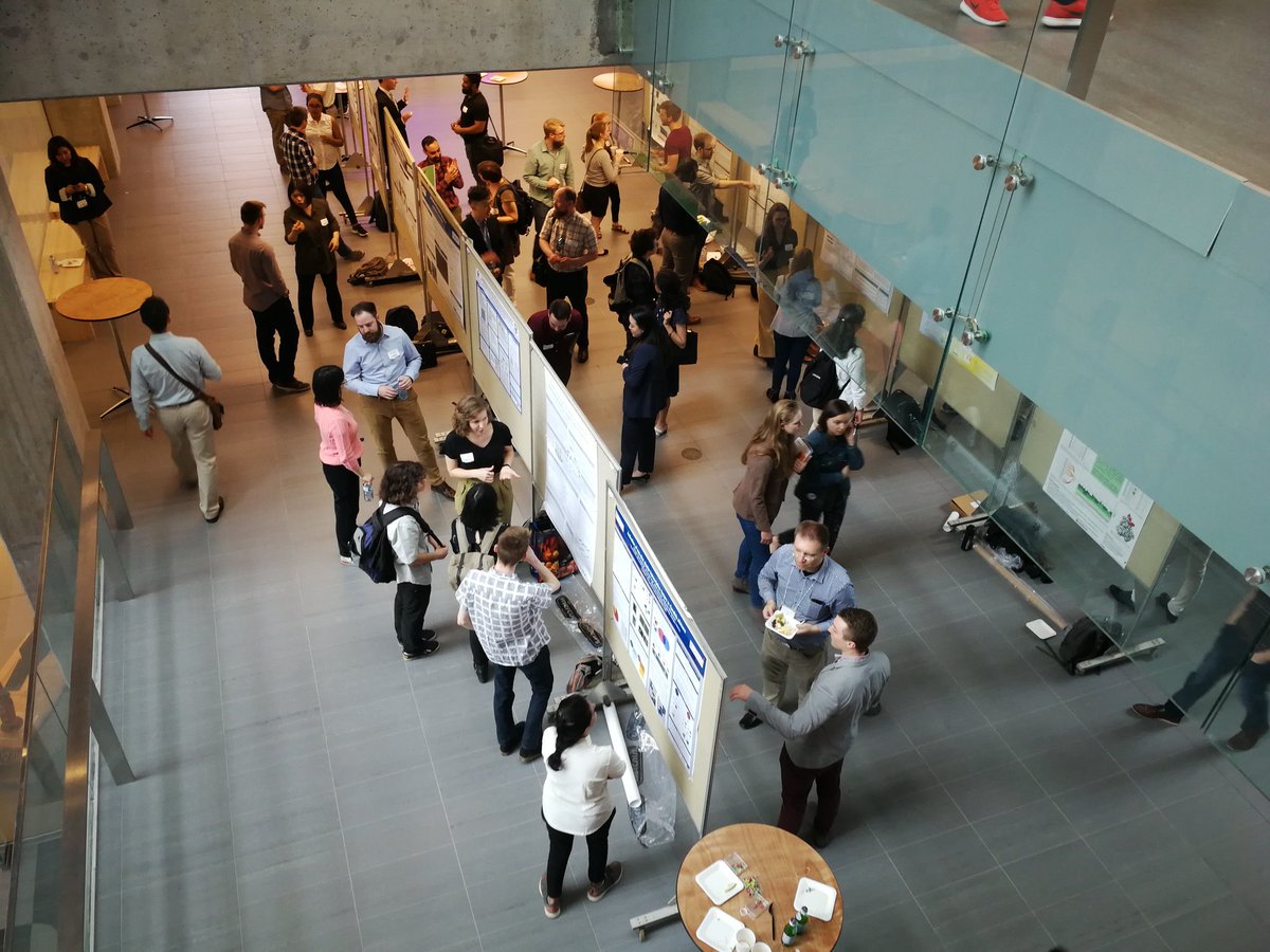 Synbiosymp's tweet photo. Enjoying the poster session and some snacks. #SynBio4 https://t.co/EHADnhrDmG