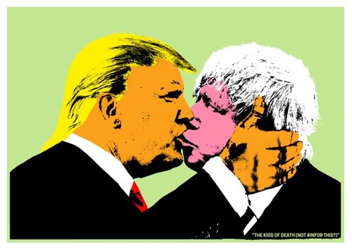 Kopandhibbert's tweet photo. Buy a gift for your mate that you love - or perhaps that you don't really even like - to remind them of the terrible times we live in. Perfect for your living room wall, bedroom or toilet.
https://t.co/f0WiFo1sk8

#bffs #brexit #politics #trump #art #collectible https://t.co/el9X9myEzk
