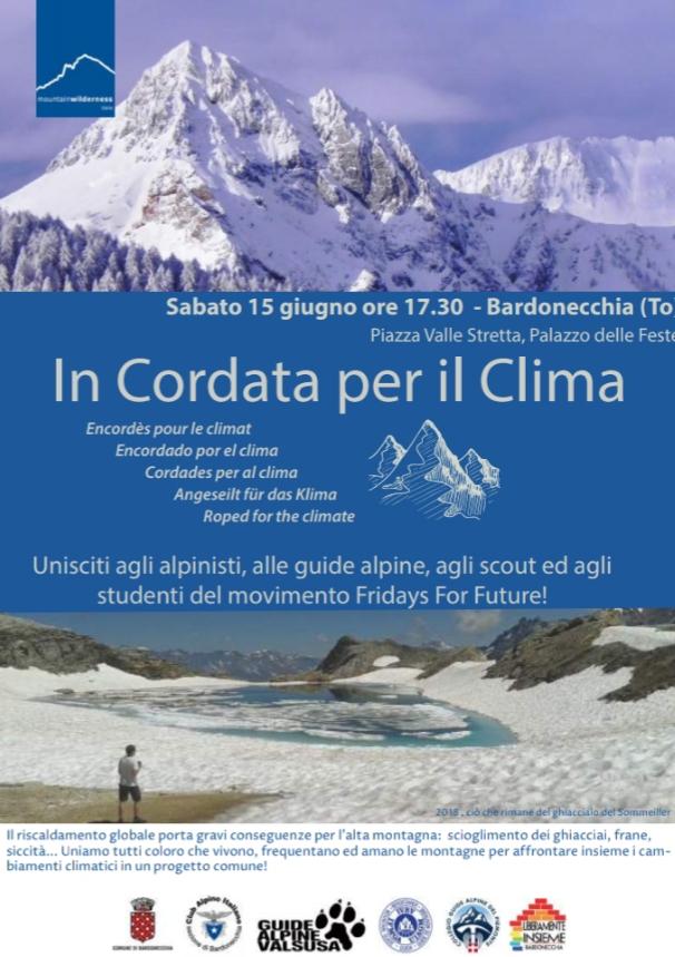 GabiSuzanne's tweet photo. "In cordata per il clima" - sabato 15 giugno, Bardonecchia. Non mancate! #FridaysForFuture #MountainWilderness #UIAGM #IFMGA #IVBV #CollegioGuideAlpinePiemonte #ComunediBardonecchia #LiberamenteInsieme https://t.co/RtWtW1qfCr