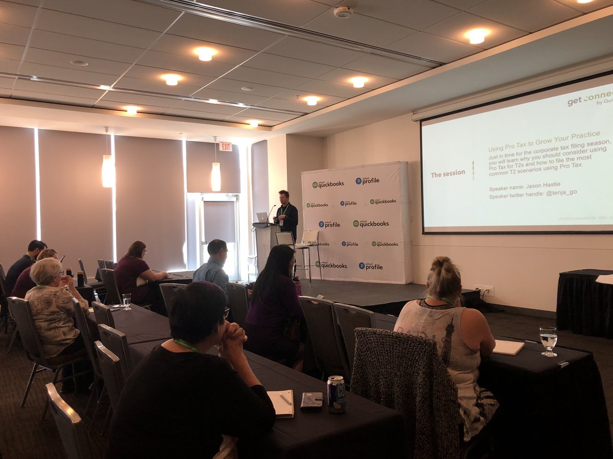 cherylmanmohan's tweet image. The afternoon is kicking off with @tenja_go teaching @IntuitAcctsCA how to grow their firms with a T1 and T2 tax practice. Join us in Room 107! #GetConnectedEdm @intuitcanada
