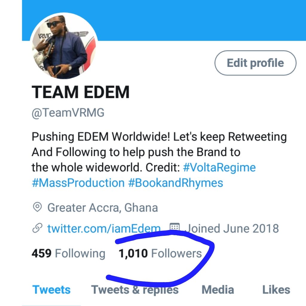 TeamVRMG's tweet photo. Wow #Numbersβ€β€ Thank youπ #GbevuNation #Edemites #Esemgang #TeamEdem #VRMG @iamedem @gbevunation ππ https://t.co/i7zgj4PSoP