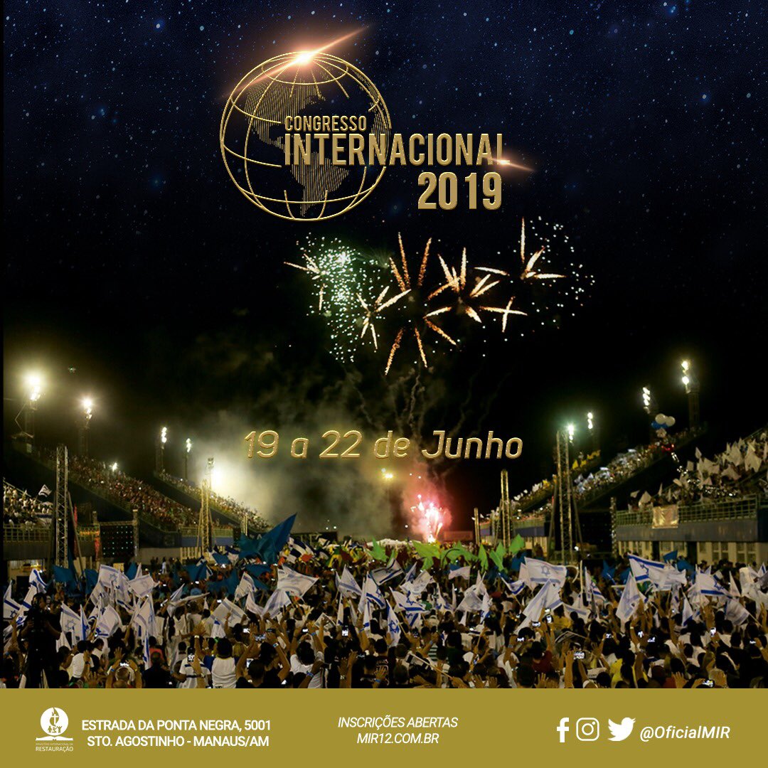 Prepare-se para estar aqui entre os dias 19 e 22 de Junho! Venha ser renovado no conhecimento da Palavra e nas estratégias do Senhor para se tornar um líder multiplicador.  #CongressoInternacional2019