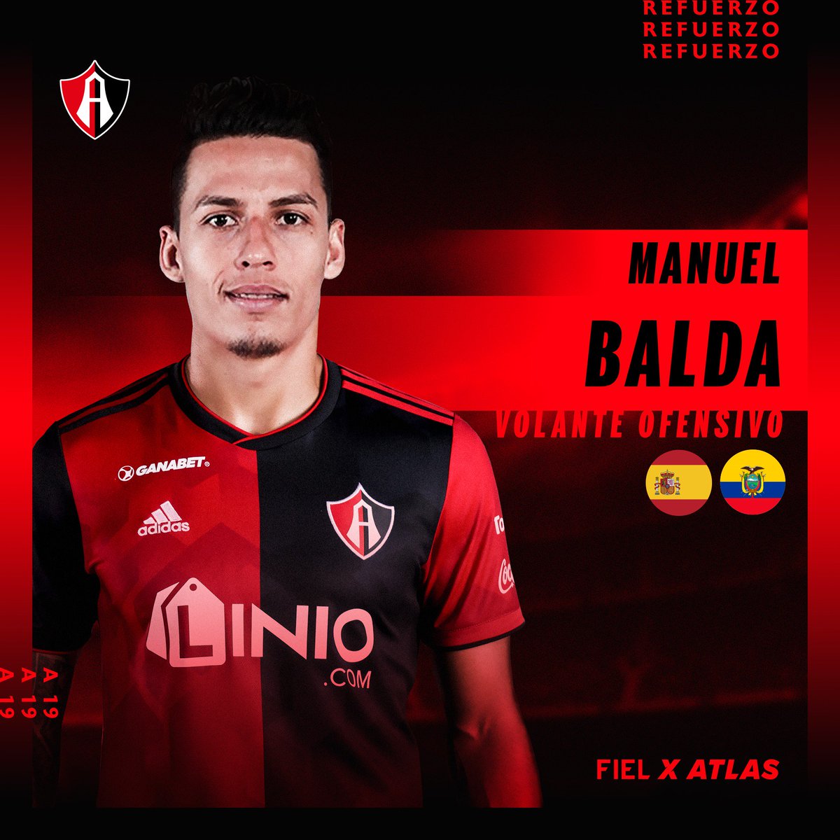 AtlasFC's tweet photo. Manuel Balda, a partir de hoy defenderás esta camiseta, que representa a toda una Fiel afición y una gran historia en el Fútbol Mexicano. 

Bienvenido a los Rojinegros, Manu; aquí se juega cada partido con furia, lucha y amor.

🗞️: https://t.co/kCwV4tsDG4 https://t.co/snHNoaSbPY