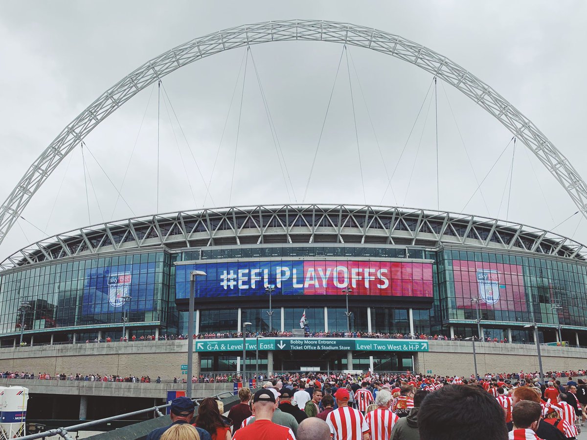 andrewridley's tweet photo. We went to Wembley (again) and lost (again). Absolutely heartbreaking. League 1 was both brilliant and exhausting, let’s do it all again... see you in August. KTF #SAFC @RokerReport @ALS_Fanzine @SunderlandAFC https://t.co/ThzhdDRH2h