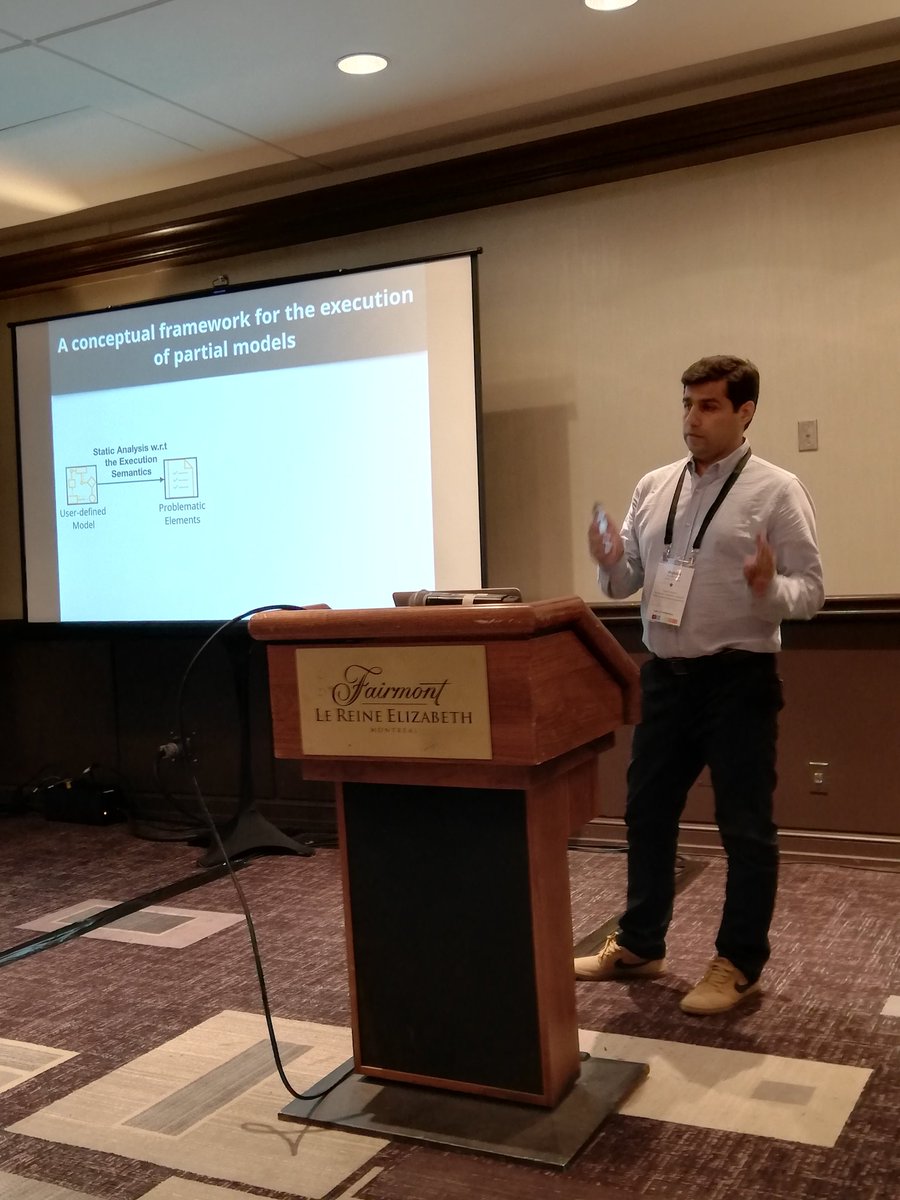 Mojtaba Bagherzadeh presenting an approach to executing and debugging partial models #mise19 #icse19