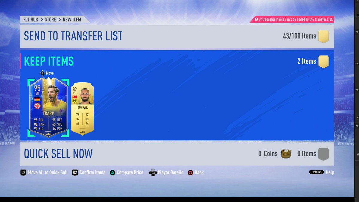 JRFIZZY's tweet photo. I know its a dead one but its the first from a major league!! I ll take it, The Grind For More Is On...
#TOTS #totswatch #FIFA #Fifa19 https://t.co/8K6aryWrWn