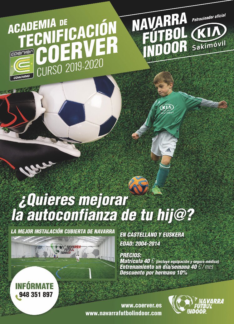 navarraindoor's tweet photo. ¡Atención familias! Desde hoy mismo se abre el plazo de inscripción a nuestra Academia de Tecnificación 2019/20. ¡Muchas gracias a nuestro patrocinador oficial Kia Sakimovil! KIA con el deporte ⚽️⚽️ #kia #sakimovil https://t.co/OVhxb1kIiP