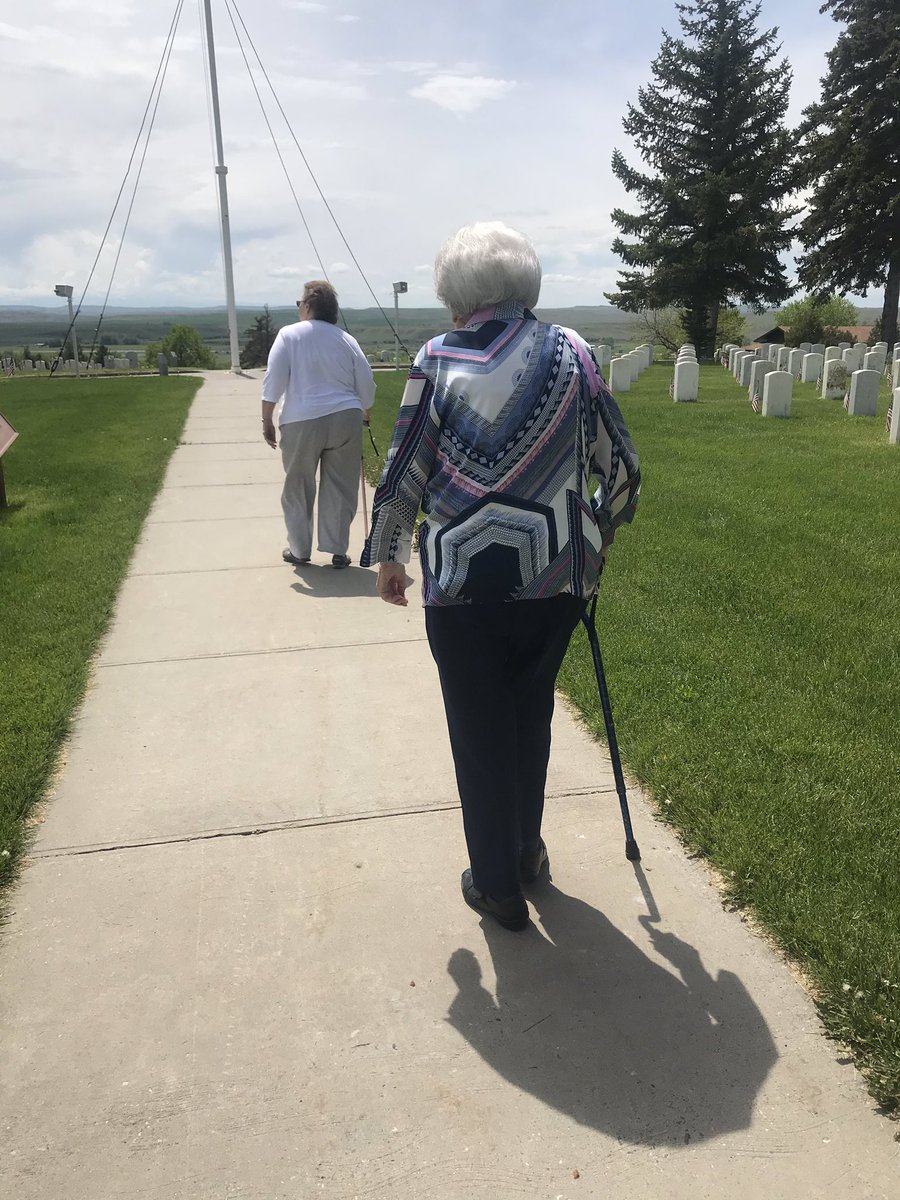 marvelkarch's tweet photo. Our annual trek to Little Bighorn Battlefield National Cemetery to put flowers on my grandfather and great grandparents’ graves. My grandmother is 97 years old, walks with a cane, and still insisted on making this trip. #inspiration #noexcuses #memorialday2019 #tradition https://t.co/JM2hRWFtcH