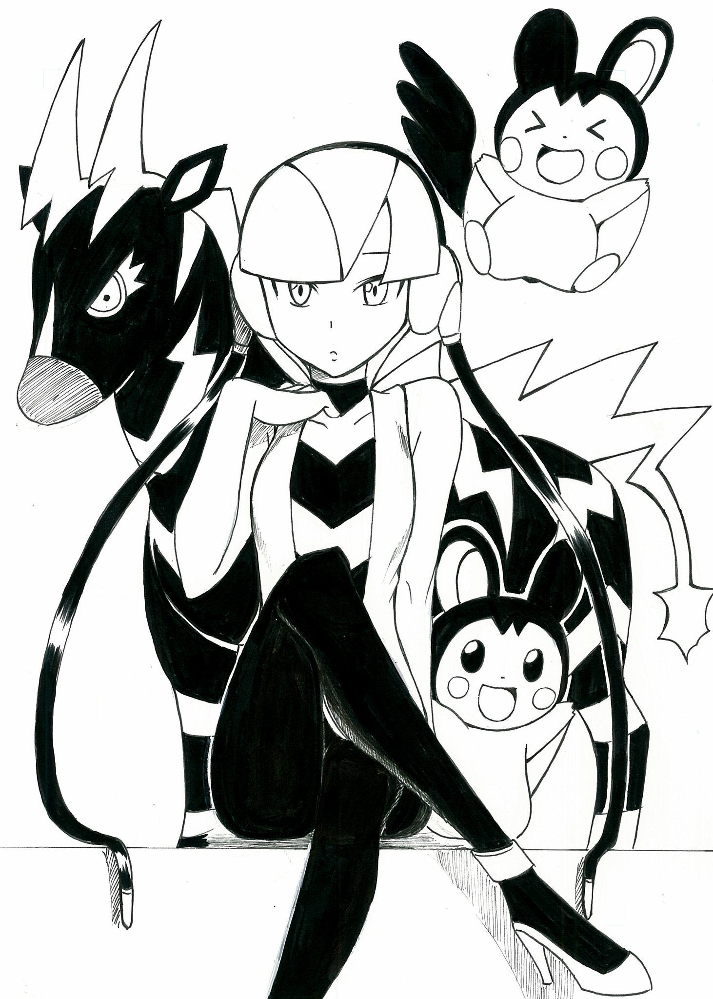 えま No Twitter ポケモン カミツレさんとゼブライカとエモンガです えま No Twitter ポケモン カミツレさんとゼブライカとエモンガです