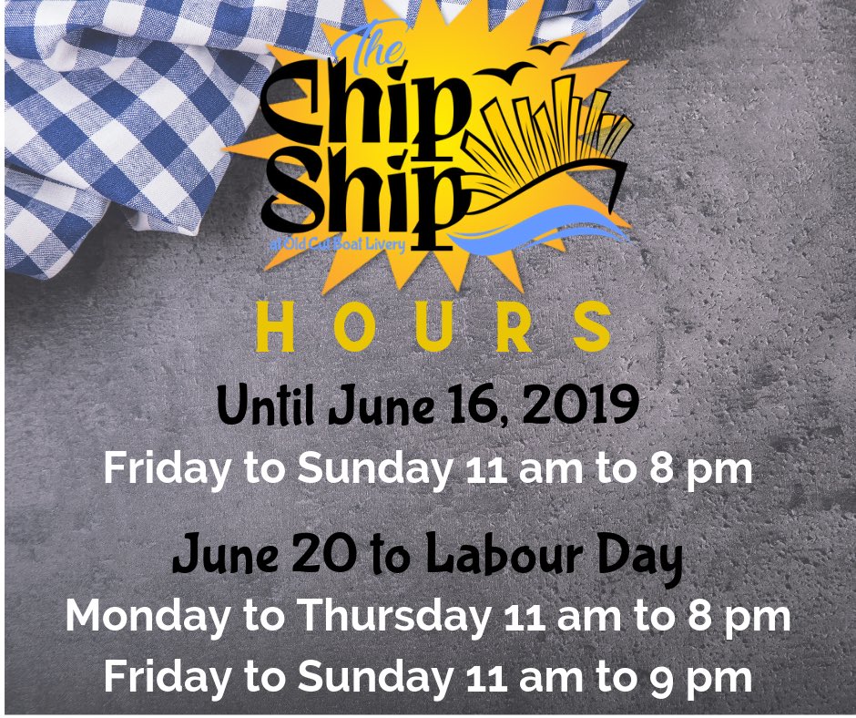 The_Chip_Ship's tweet photo. #ChipShip hours https://t.co/Cnx04nruY8