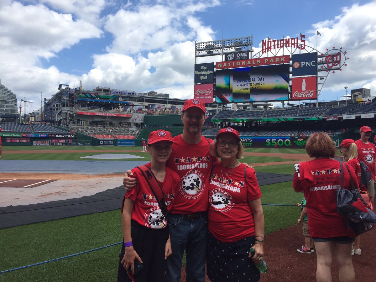 GrammarNerd23's tweet photo. Thank you @teams4taps and @Nationals for letting us celebrate Toops and other fallen soldiers today! @TAPSorg https://t.co/SGkmIFp9Xl