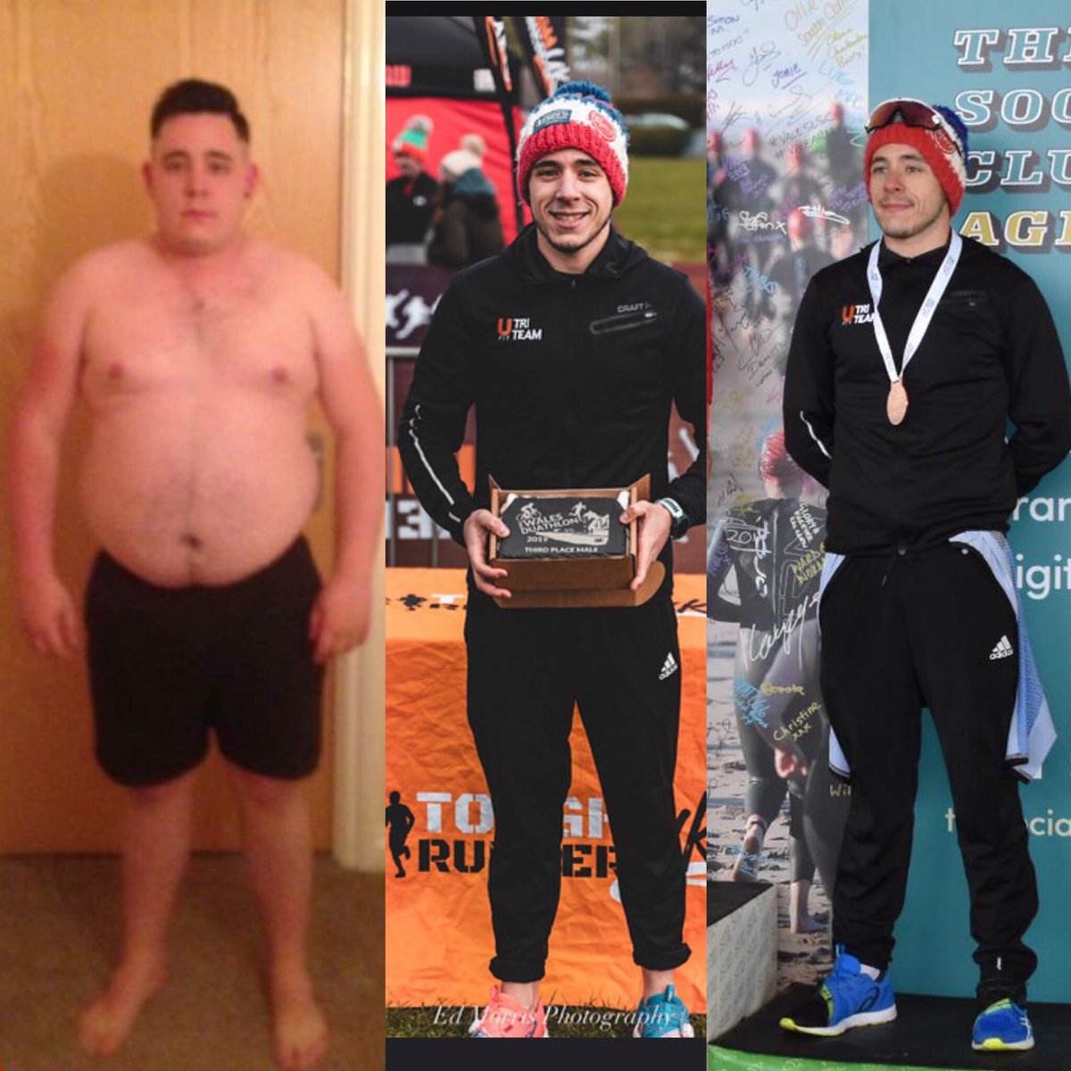 lukepryce92's tweet photo. Work works ! never stepped on a podium and this year I’ve done it twice 👍🏼

Left - 18st 
Middle - 🥉 wales duathlon 
Left - 🥉senior Male welsh sprint tri champs 

Coach - @WhittleFit 
Club - @ufit_fitness 

#weightloss #Triathlon #triathlonlife https://t.co/hpeLvKTwaJ