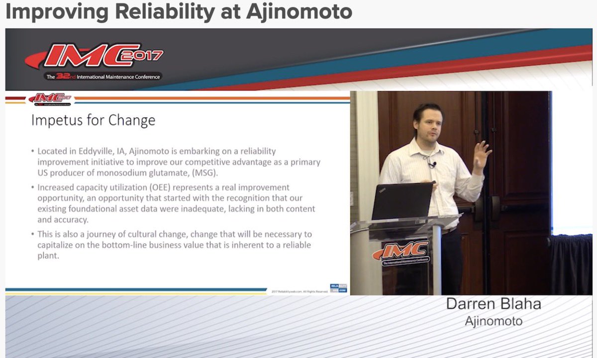 MaintenanceTips's tweet photo. Great ISO 14224 video by Stan Moore, PE, CMRP and  Darren Blaha from IMC-2017 https://t.co/TtGGbgnhMD
The primary focus of the presentation will center on building a robust dataset consistent with the tenets of ISO 14224, the configuration and implementation of a new CMMS https://t.co/FWSAdCKHZo
