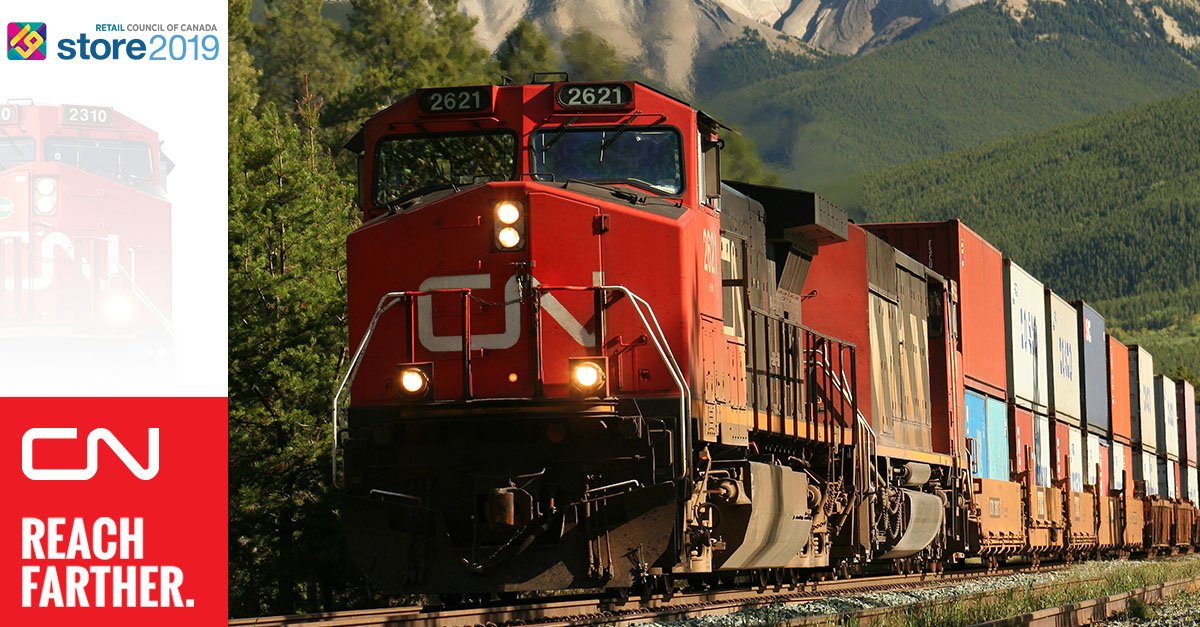 CNRailway's tweet photo. Tomorrow is the @RetailCouncil #STORE2018 Conference. Be sure to visit the #CNLounge in booth 404 to catch our live simulcast of conference sessions and to learn about how CN Intermodal helps retailers #ReachFarther. https://t.co/1j8I2oykE8