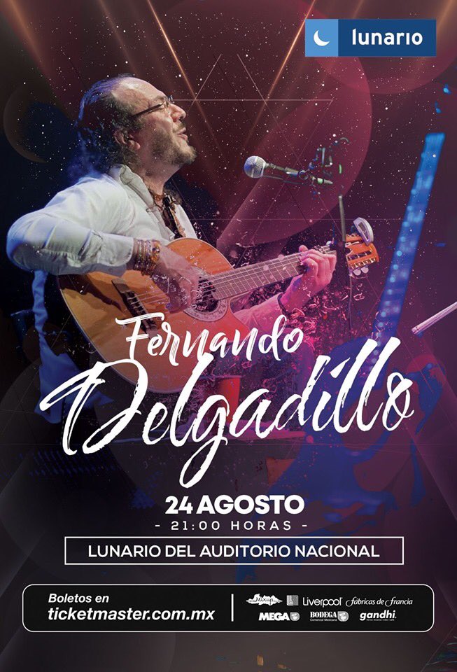 Un gran gusto volver al <a href="/lunariomx/">Lunario</a> CDMX el 24 de agosto, los boletos están a la venta en ticketmaster.com.mx ¿me acompañan hermanos?
#fernandodelgadillo
#lunario